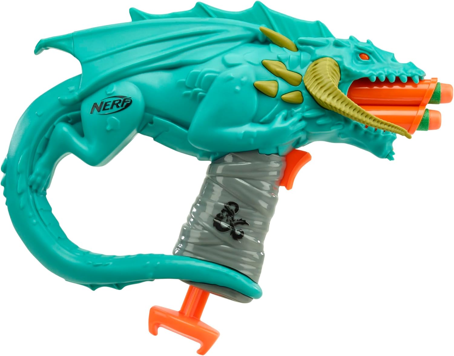 Nerf Dungeons & Dragons Rakor Blaster, 4 Elite 2.0 Darts, Kids Outdoor Games, D&D Blaster Toys for Ages 8 & Up