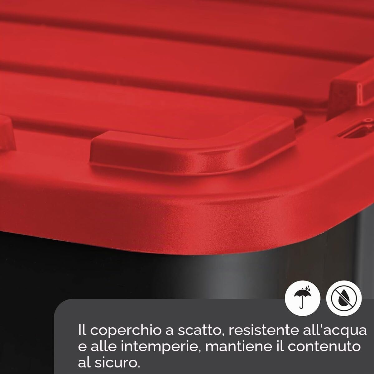 Iris Ohyama, Scatole Pieghevoli, 100L, Set di 3, Nero, Compact, Solido, Impilabile, Per Garage, Scaffali, Scatola Organizer, Plastica, Contenitore, UTB-27