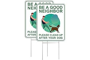 Curb Your Dog: Dog Poop Sign (Pack of 2), No Dog Poop...