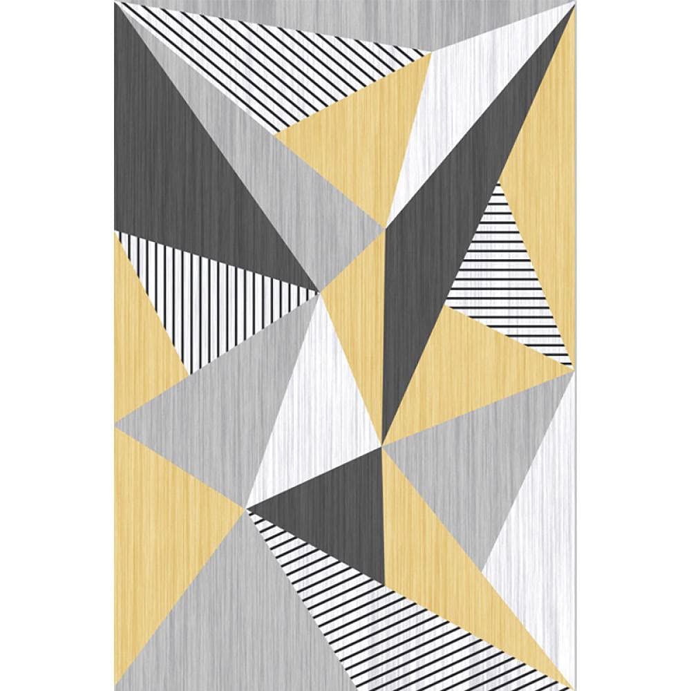 Tapis à poils courts doux anti-poussière 160x280 | Tapis de sol géométrique facile à laver
