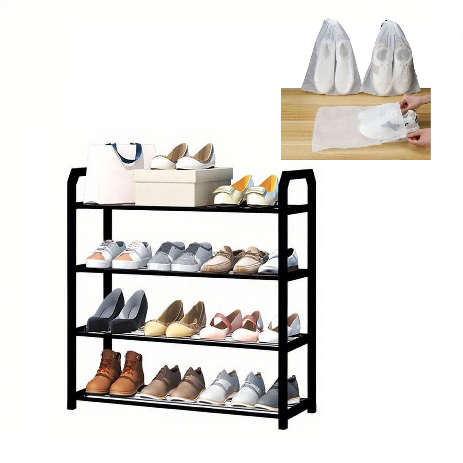 Étagère à chaussures peu encombrante avec 10 couvercles pour petit espace