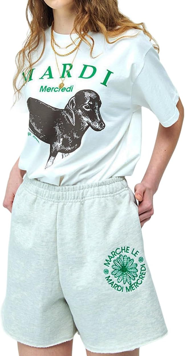 Women's DDANJI Graphic T-Shirt, 100% Cotton, Regular Fit, Dachshund Print