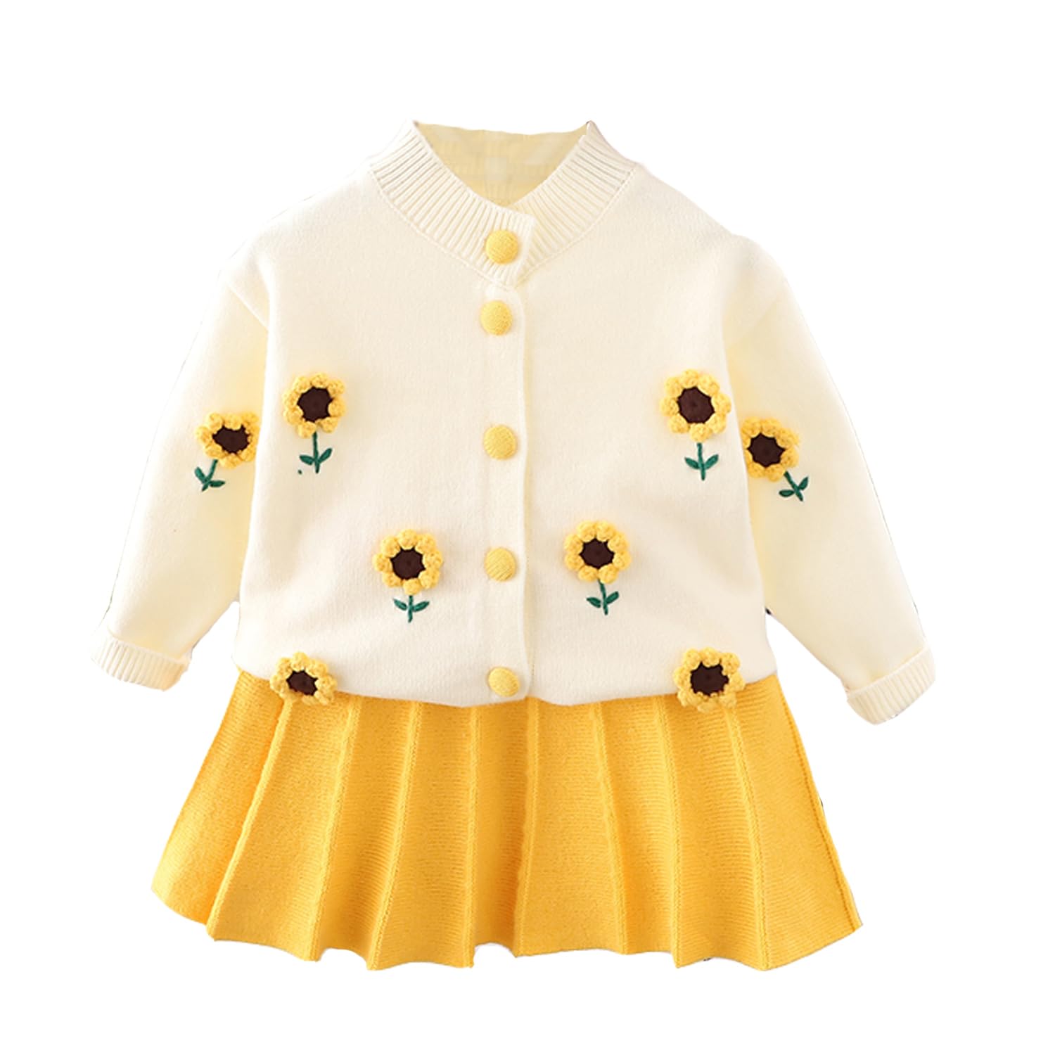 Cinda Girls Cardigan and Skirt Set Yellow 18-24 Months
