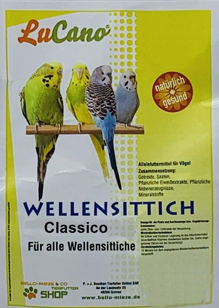 LuCano Wellensittich Futter | Vogelfutter | Wellensittichfutter (Classico, 25 kg)