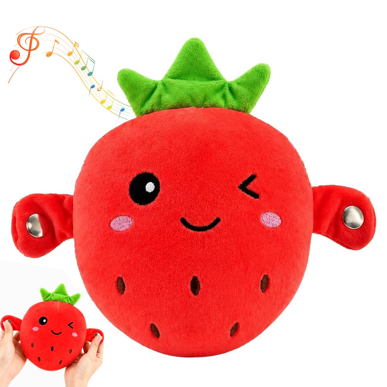 Quixion Interactive Music Plush Toy, Baby Toys, Educational Sensory Singing Doll, Body-Sensing Plush Toy with Piano and Fruit Metronome Sounds, for Early Learning, Parent-Child Play, Birthday Gift