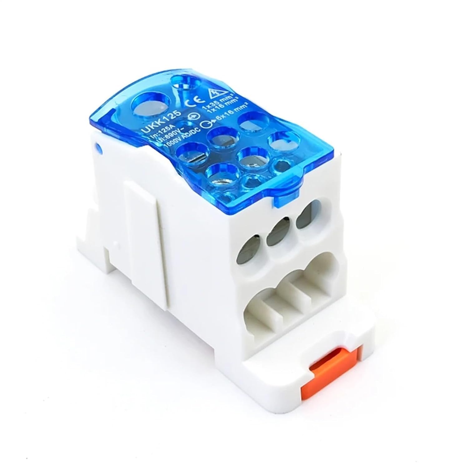 1pc UKK125A Din Rail Terminal Block One in Six Out Power Distribution Block Universal Electric Wire Connector Junction Box