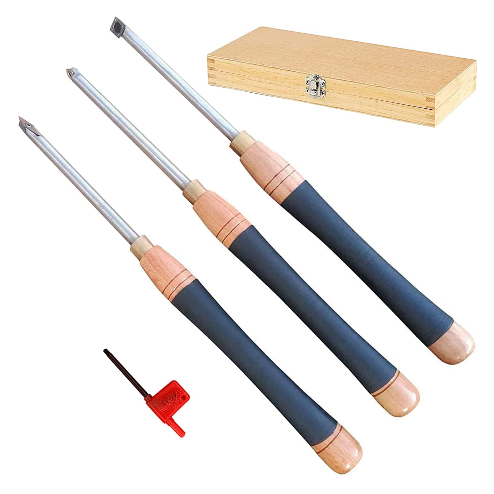 Herramientas De Torneado De Madera,Con Cortadores De Carburo, 3 Pcs Reemplazables, Formones Para Madera,Para Tallado De Madera, Tallado De Muebles, Aficionados Al Bricolaje