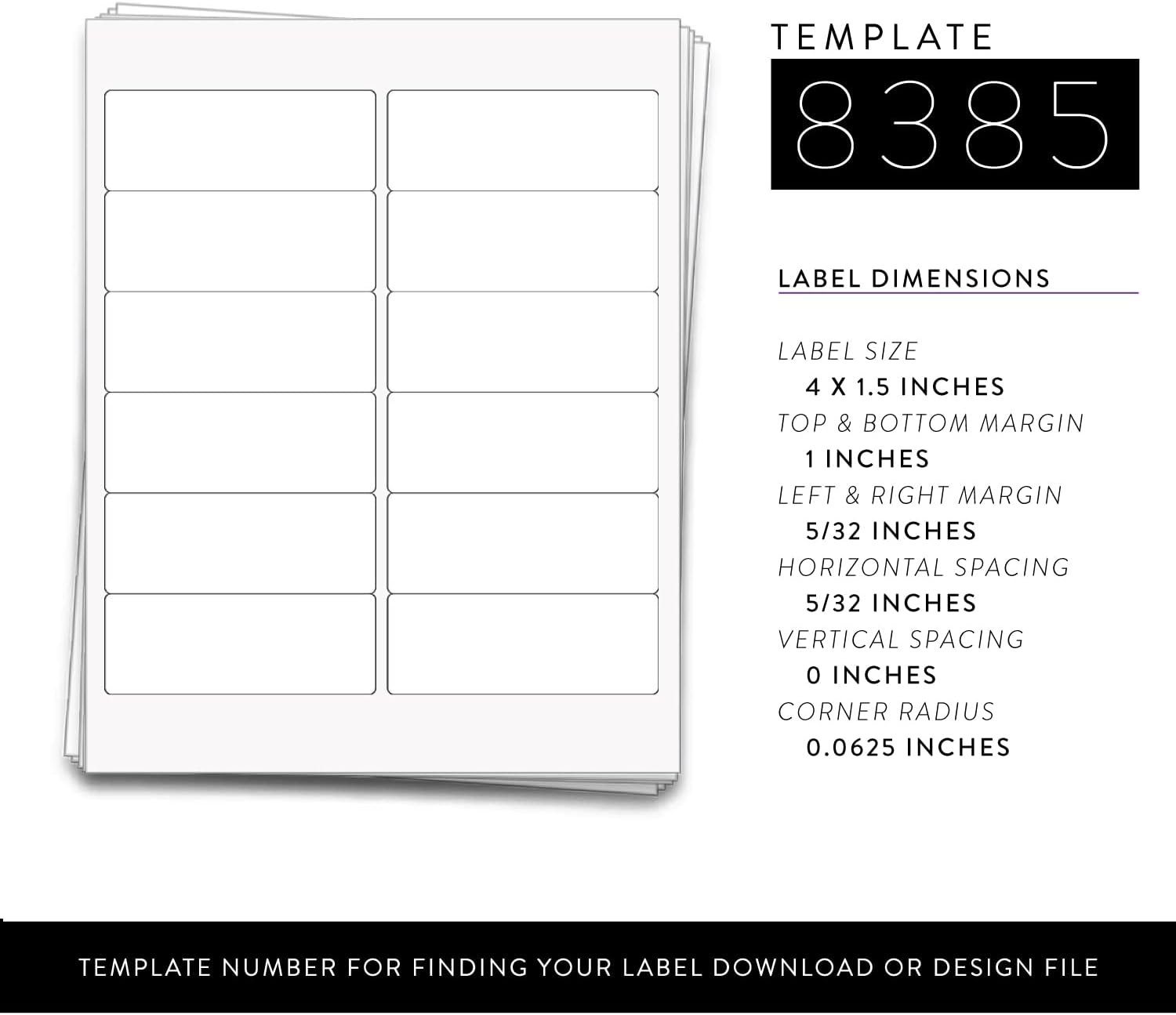 600 Labels for Small Bottles, 4 x 1.5 inches, 100% Recycled White, 50 Sheets
