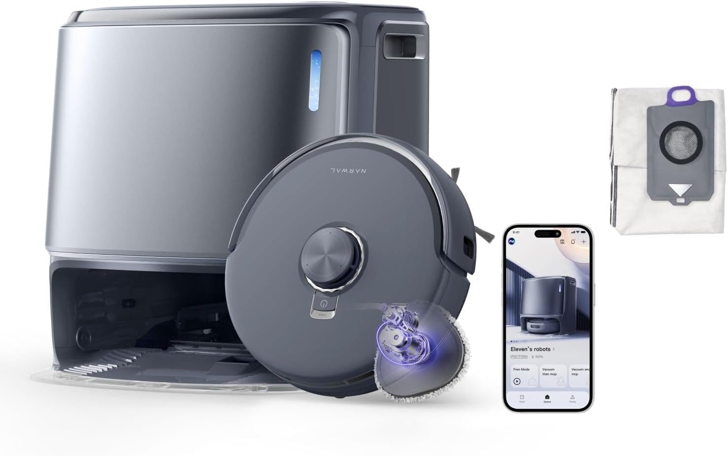 NARWAL Freo Z10 Ultra Robot Vacuum and Mop Combo and Dust Bag