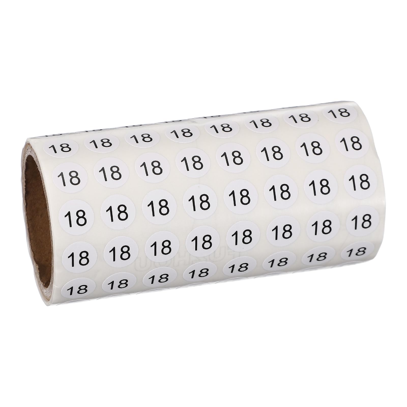 PATIKIL 1000pcs 0.4" Number Stickers, Mini Number 18 Sticker Numbers Labels Round Small Vinyl Self Adhesive Label Circle Decals 1 Roll Dots for Photo Album Poster Organize Inventory, Black