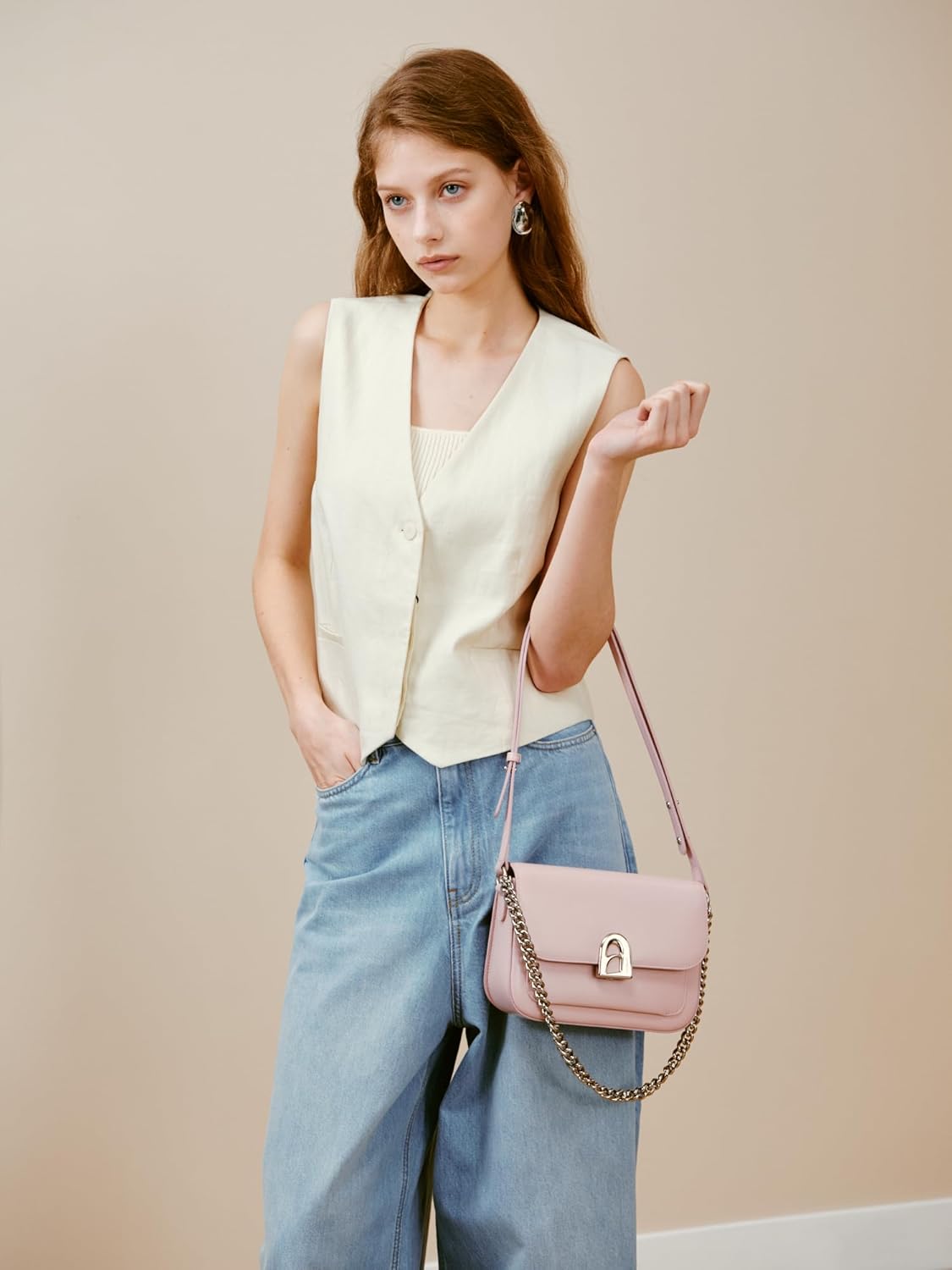 LA FESTIN Shoulder Bag for Women Genuine Leather Crossbody Bag with Adjustable Strap Chain Strap Handbag for Daily Use - Image 2