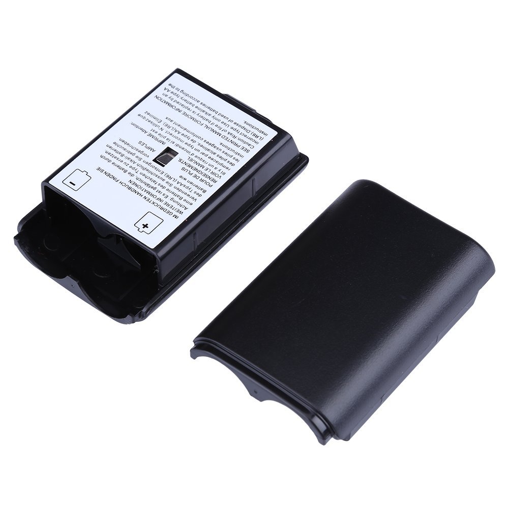 2X Black Battery Pack Cover Shell Case Kit for Xbox 360 Wireless