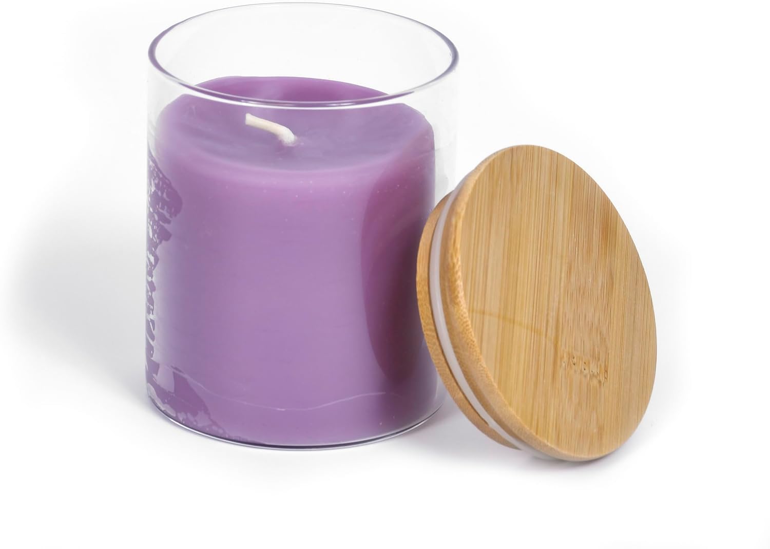 BeeTheLight Beeswax Jar Candle with Bamboo Lid - Lavender Aromatherapy Candle - 45 Hours Burn Time - All Natural 100% Pure Beeswax Candle - Handmade Decorative Jar Candle