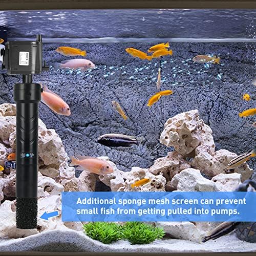 Coospider Aquarium U-V Light Steriliser Submersible In-tank Filter Green Algea Killer Fish Tank Deodorizer and Green Water Cloudy Foggy Prevention Clean 5W