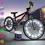TINANA 2 Tire Pack LED Bike Wheel Lights Ultra Bright Waterproof Bicycle Spoke Lights Cycling Decoration Safety Warning Tire Strip Light for Kids Adults Night Riding (White 2pack)