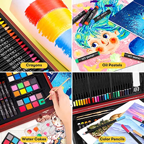 Ibayam 04 Art Supplies, 150-Pack Deluxe Wooden Art Set Crafts Drawing Painting Kit With 1 Coloring Book, 2 Sketch Pads, Creative Gift Box For Adults Artist Beginners Kids Girls Boys thumb #4