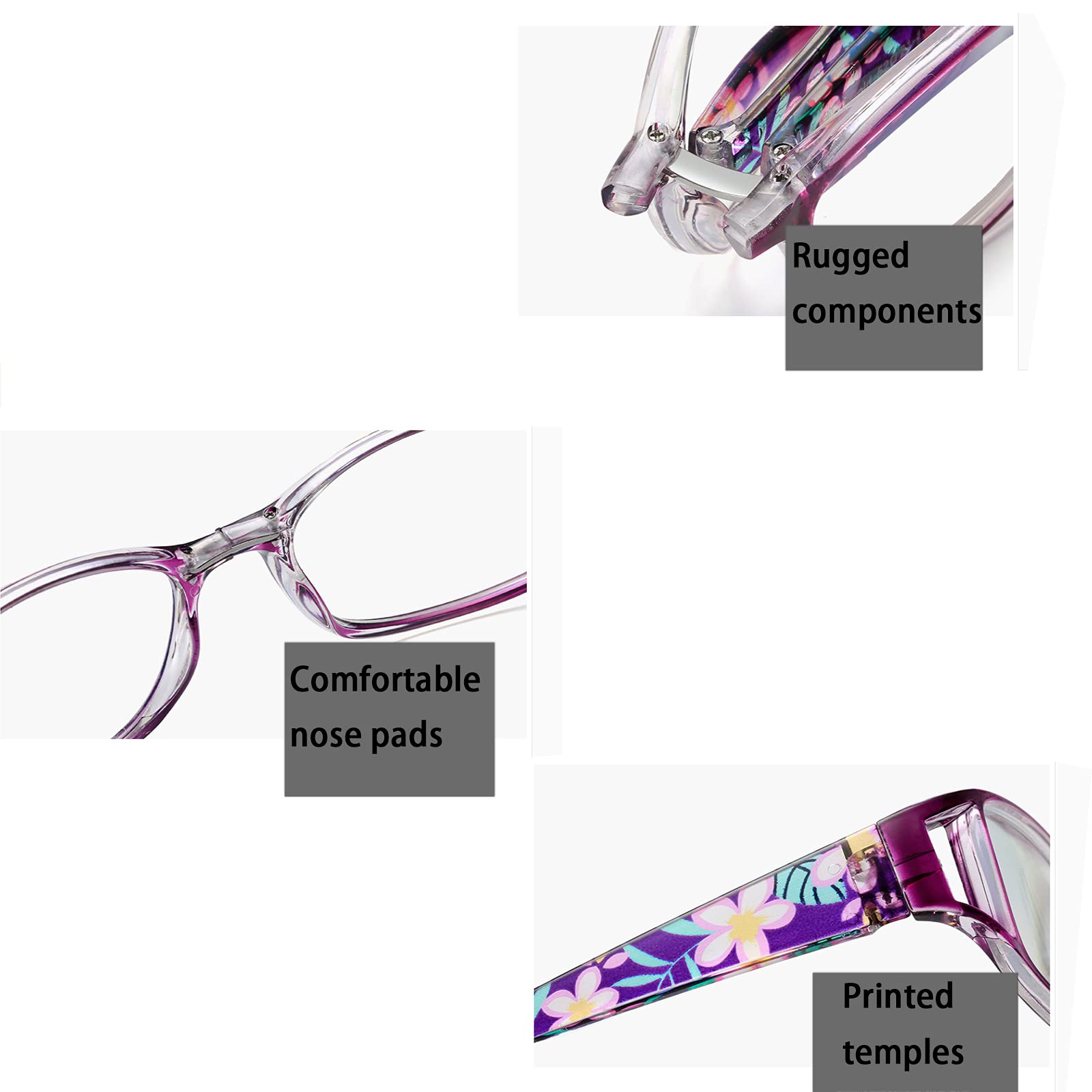 Okulary do czytania damskie okulary do czytania modne akcesoria okulary z etui na okulary, 2 sztuki dla unisex