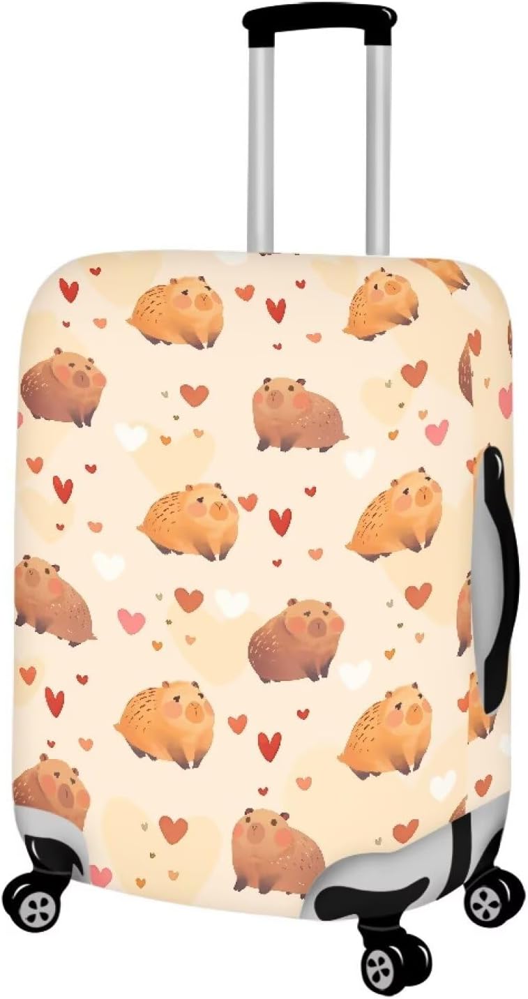 Luggage Covers,Suit Case Covers for Luggage,Travel Luggages Cover Suitcases Protector Carry on Luggages Cover Capybara Heart