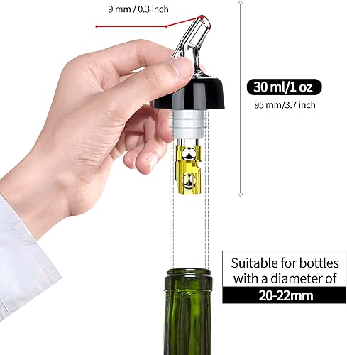Miniatura 8 de SuproBarware Vertedor automático de botellas medido  Vertedor de medición rápida de alcohol para bebidas, dispensador de vino y cóctel, herramientas