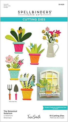 Spellbinders Troqueles grabados con solarium botánico, metal