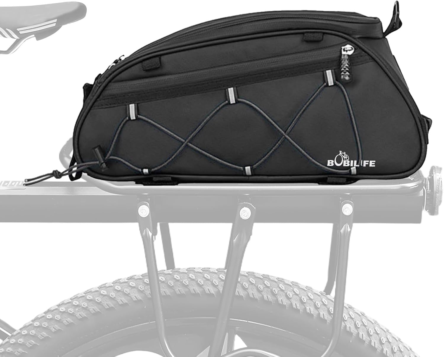 Bike Rear Rack Insulated Trunk Bag - 10L Large Capacity Waterproof Bicycle Travel Expedition Back Rack Seat Cargo Carrier Bag for Bicycle, E-Bike and Motorcycle (Side Bags No Included) Bike Rear Rack Insulated Trunk Bag - 10L Large Capacity Waterproof Bicycle Travel Expedition Back Rack Seat Cargo Carrier Bag for Bicycle, E-Bike and Motorcycle (Side Bags No Included)