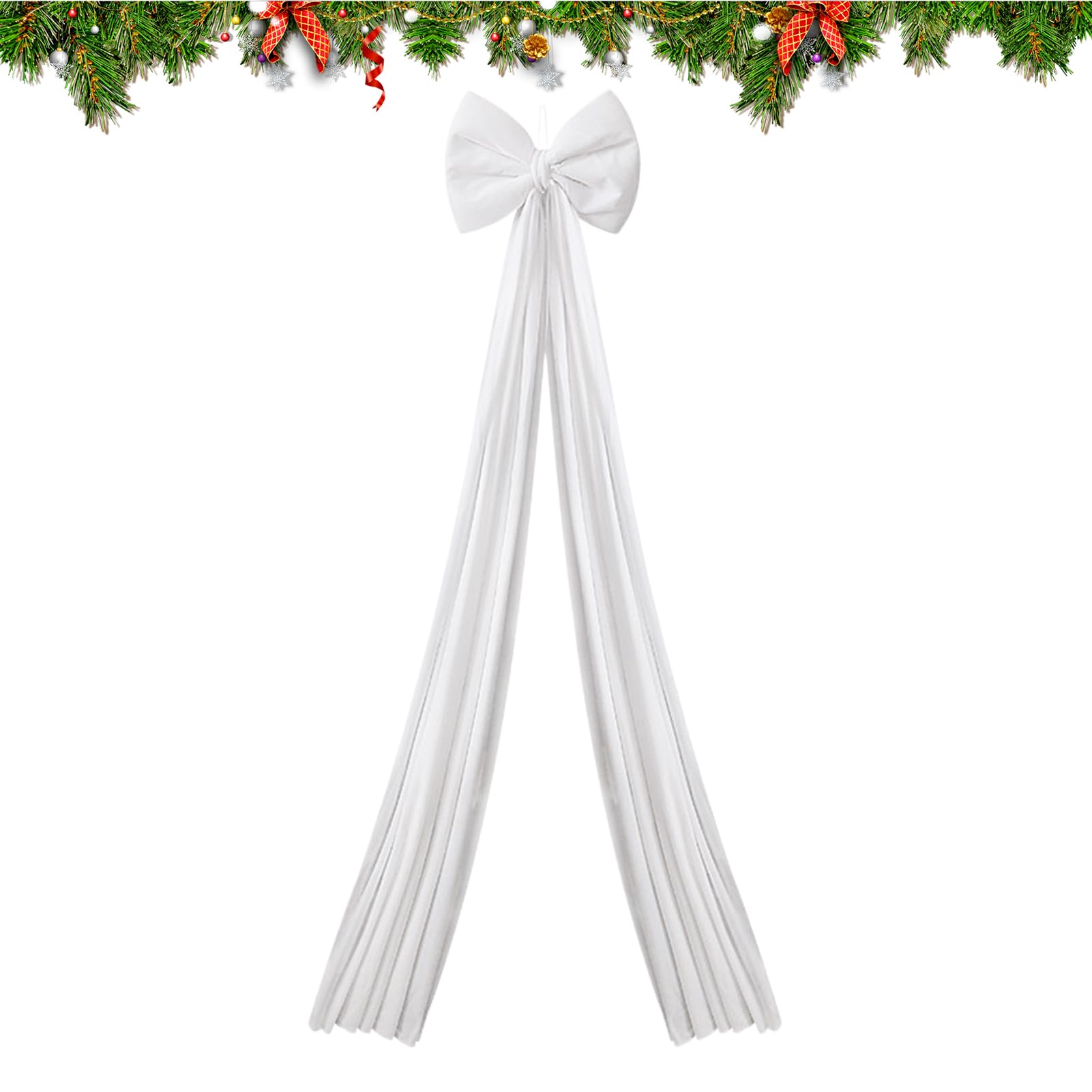 Lazo Gigante para Árbol de Navidad | Navideños De 2 M - Lazo De Terciopelo para Árbol Navideño Rústico | para Hogar Pared Chimenea Porche Oficina Fiesta Boda