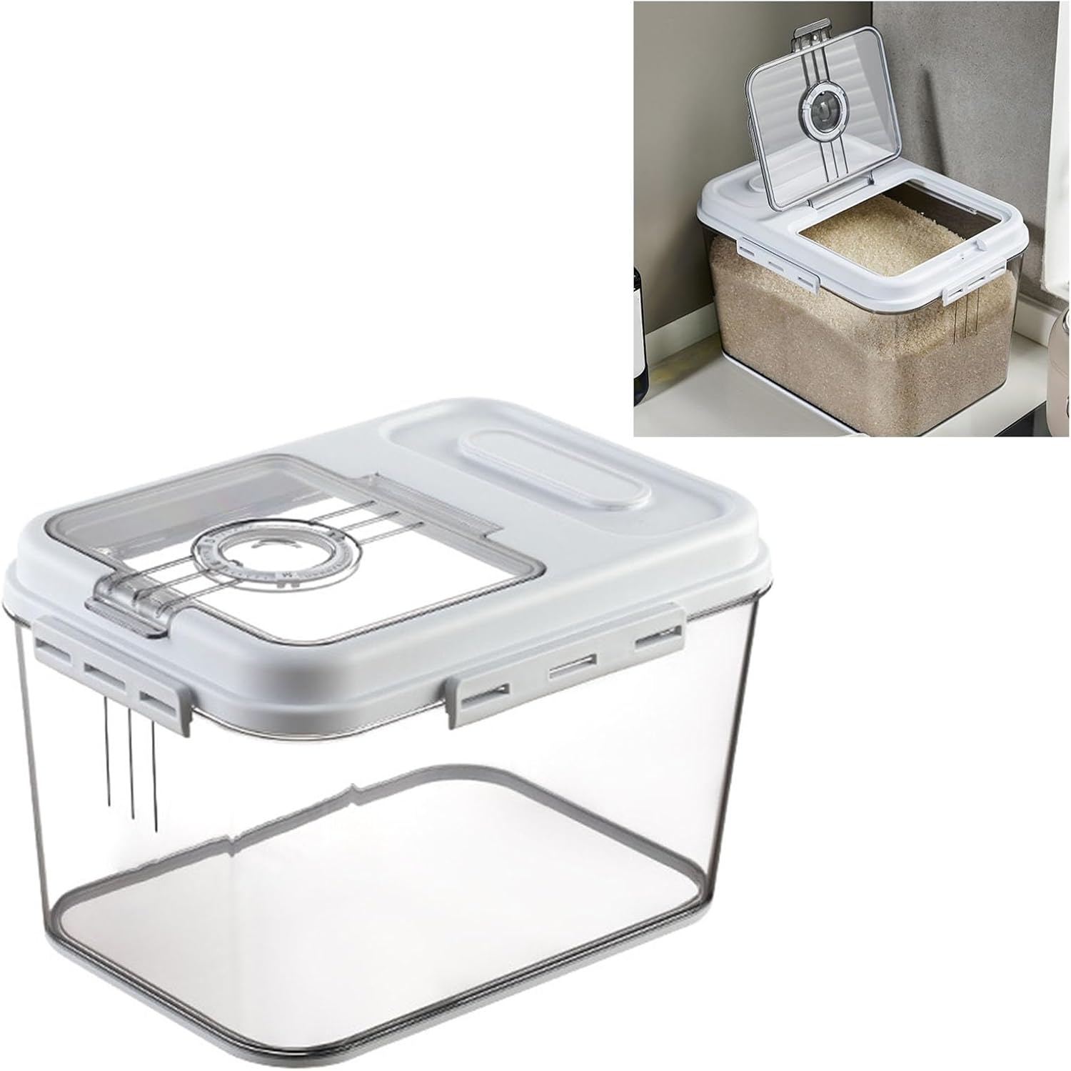 Zerodis Food Storage Packaging Storage Container Bulk Rice Organizer Box Countertop Rice Holder Bucket Cereal Dispenser Container Dry Food Dispenser Grain Storage Gilded 7500G Rice
