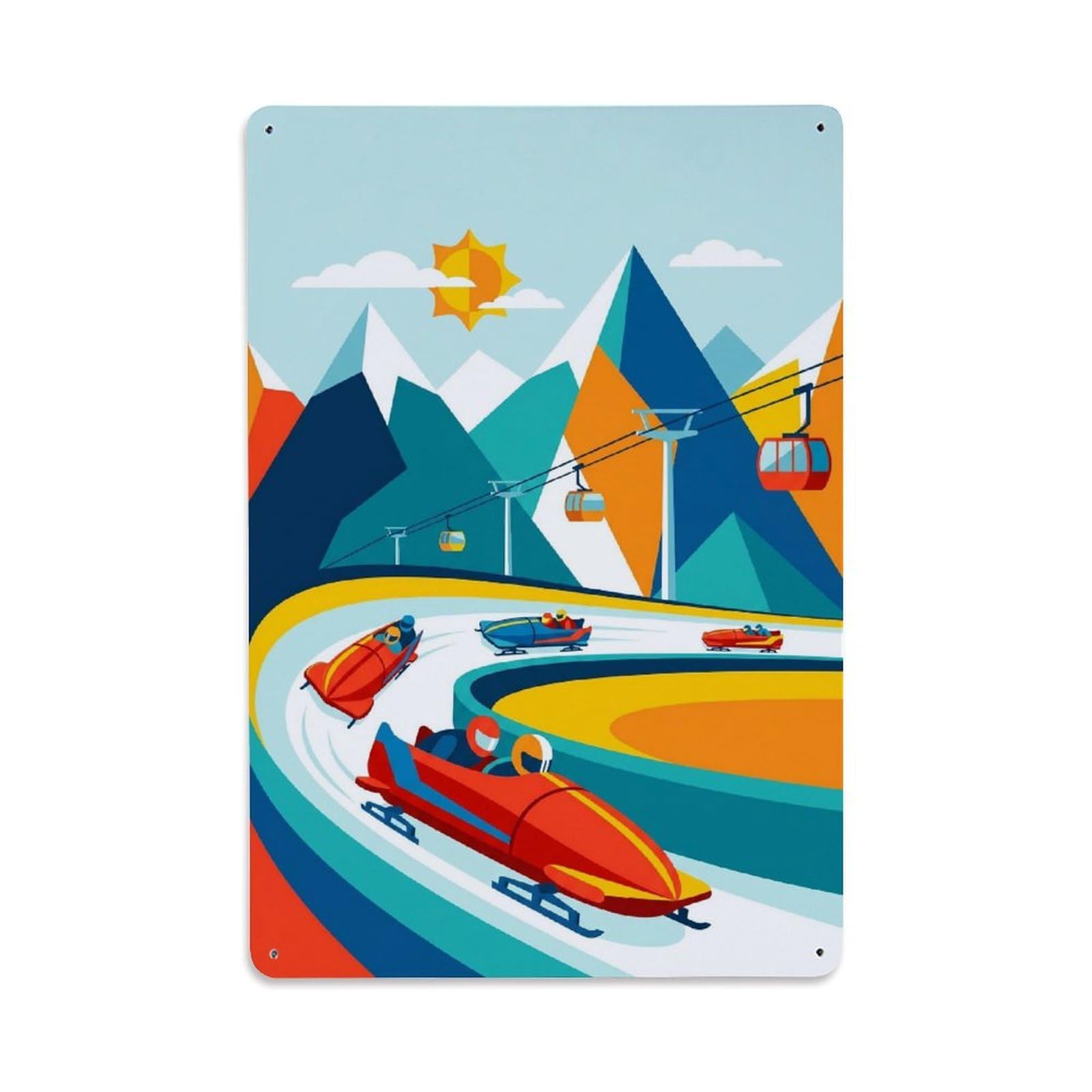 Olhnbad Style Alpine Switzerland Modern Mountain Travel Metal Tin Sign