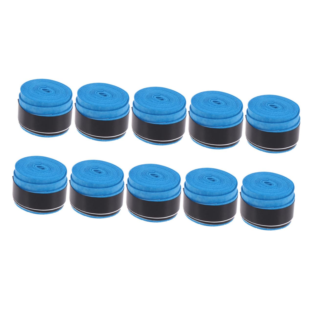 GALPADA 10Pcs Blue Perforated Overgrip Sweat Band for Tennis Badminton Squash Racket Moisture Absorbent PU Material for Active Players and Easy to Install