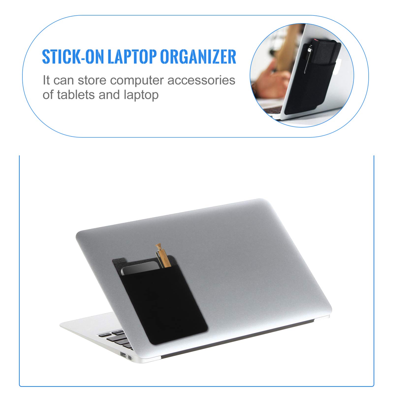 Veemoon Borsa Adesiva per Laptop e Tablet Realizzata in Pelle Buona Qualità Elastico per Contenere Mouse Wireless Custodie Disco Rigido Esterno e Borse per Cuffie