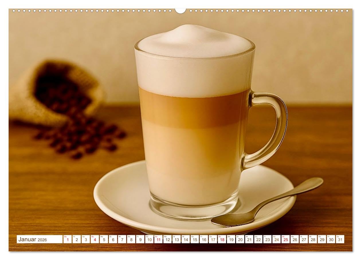 Heißer Kaffee (hochwertiger Premium Wandkalender 2026 DIN A2 quer), Kunstdruck in Hochglanz: Kaffee ist Kult, Leidenschaft und Genuss (CALVENDO Lifestyle)