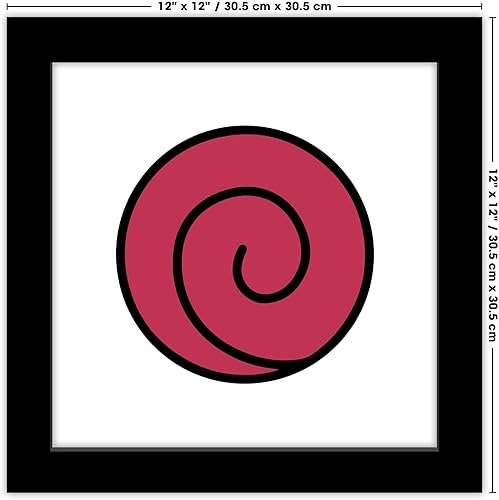 Miniatura 7 de Trends International Gallery Pops Naruto Shippuden - Arte de pared con símbolo del clan Uzumaki, versión enmarcada negra, 12 x 12 pulgadas