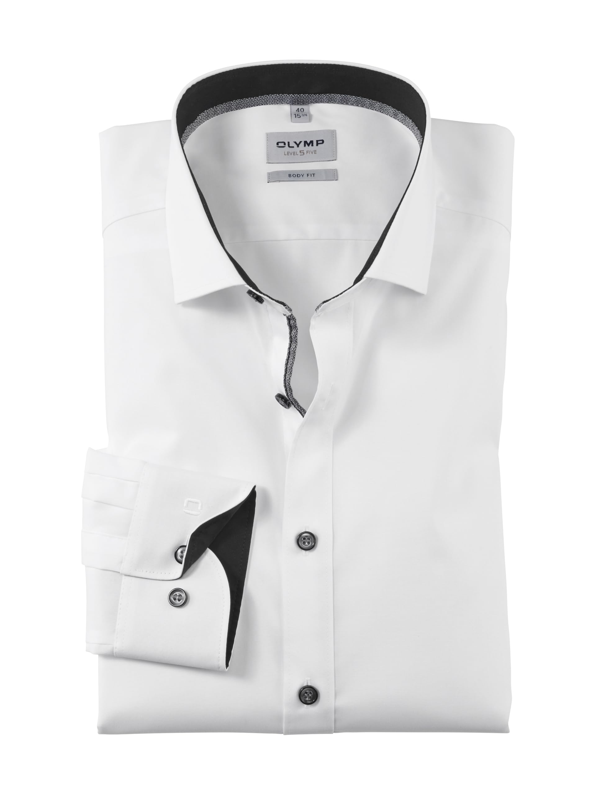 OLYMP Men Shirt Long Sleeve Level Five,Plain,Slim Fit,Classic,Anthrazit 67,37