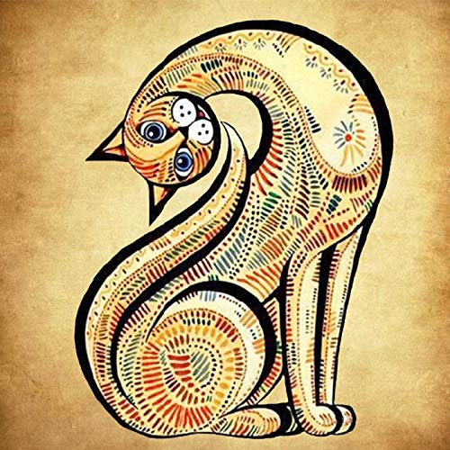 EQWR DIY Full Drill 5D Square Diamond Painting by Number Kit Crystal Rhinestone Embroidery Cross Stitch Arts Craft Supply Canvas Wall Decor40X50Cm Painting Cat Diamond Drawing