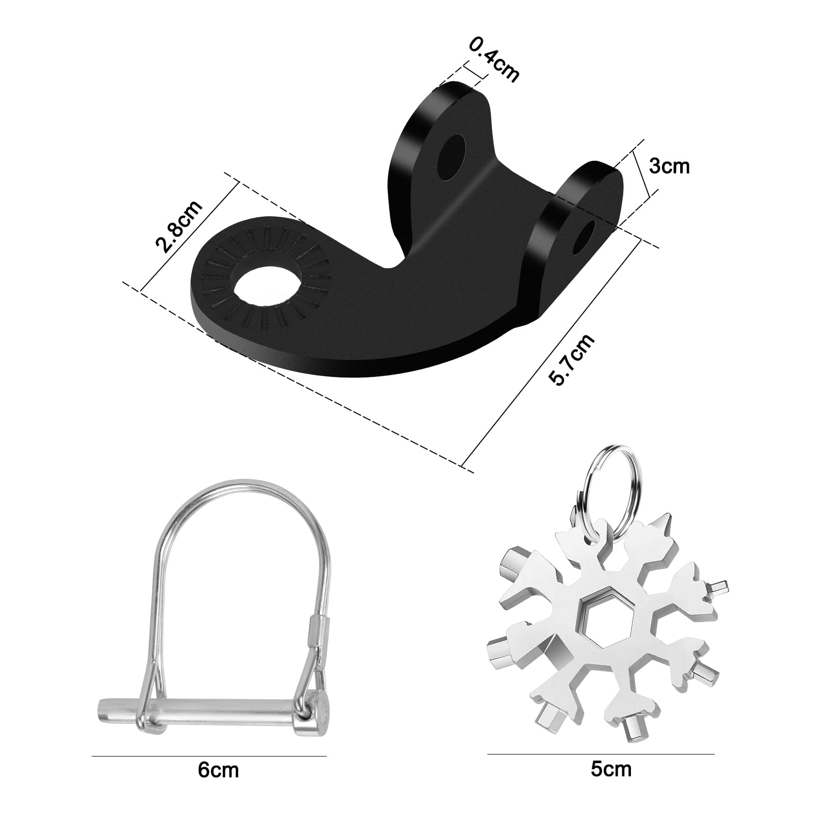 25 x 3,5 x 3,5 cm, gancio di traino per bicicletta, rimorchio per