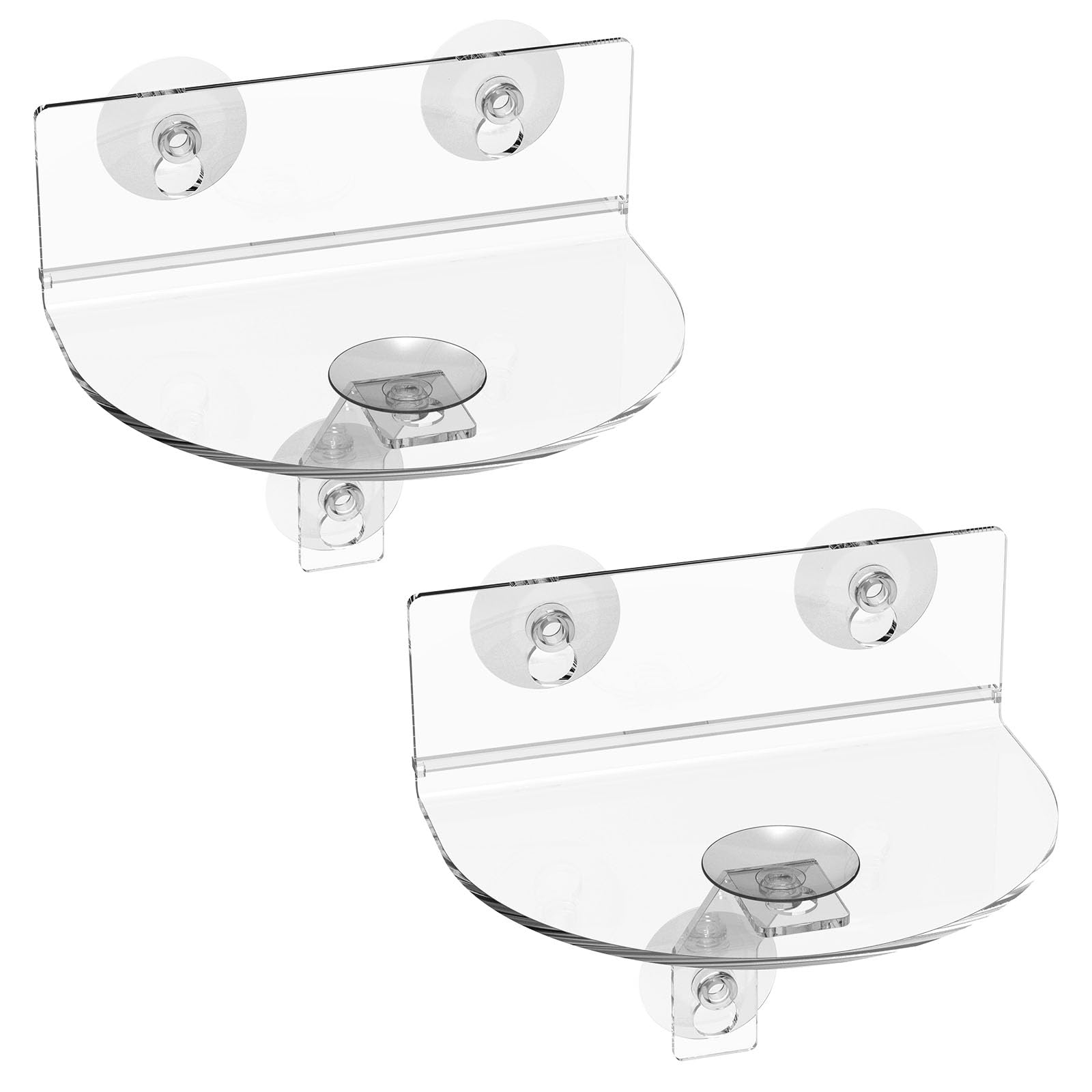 MENIBBLER 2 Pcs Acrylic Window Plant Shelf, Windowsill Plant Shelf with Suction Cup Suction, No Punch Installation for Home Office