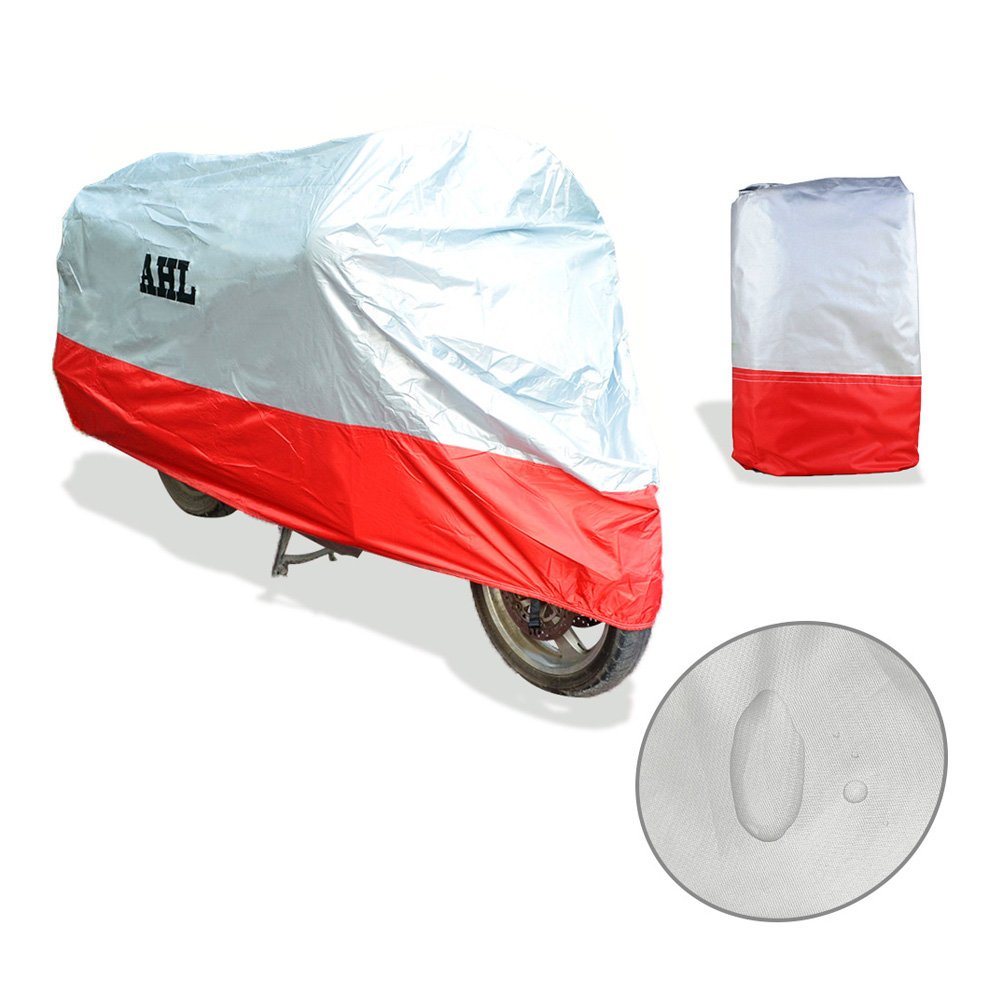 AHL Funda para Moto Funda Protector Cubierta Resistente A Prueba de UV (Rojo,XXXL)