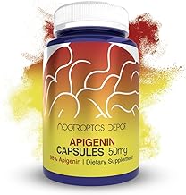 Nootropics Depot Apigenin Capsules | 50mg | 60 Count | >98% Apigenin | Supports Relaxation, Joint Health, and NAD+ Levels