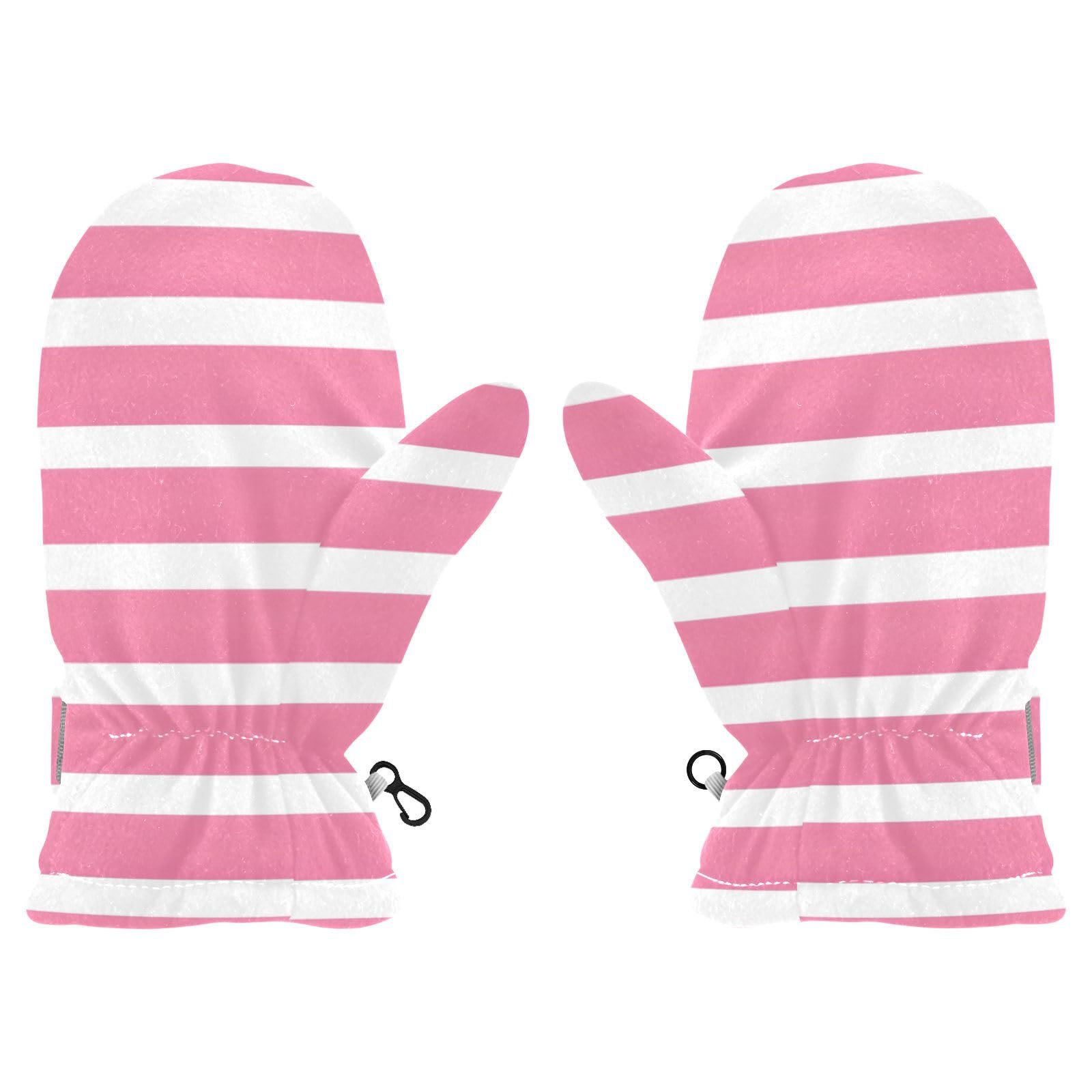 Kid's Winter Gloves Children Warm Gloves Pink Solid for Boys Girl Age 4-6 Years