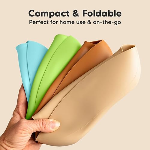 Miniatura 8 de Paquete de 2 baberos de silicona para bebés, baberos impermeables, baberos de silicona con atrapa alimentos, baberos de silicona para niños, baberos