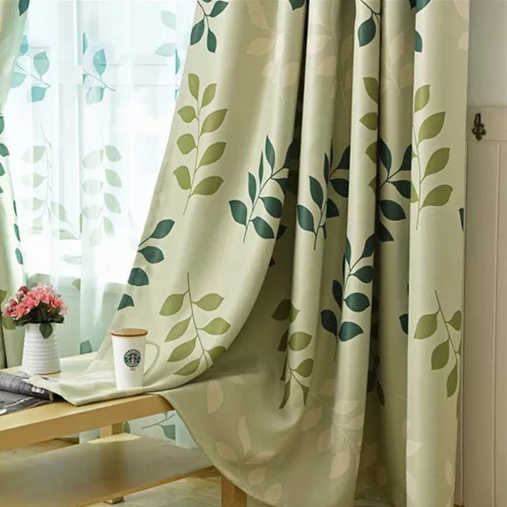 Amazon｜【良品しかない】リーフ柄遮光カーテンハワイアン葉柄カーテン