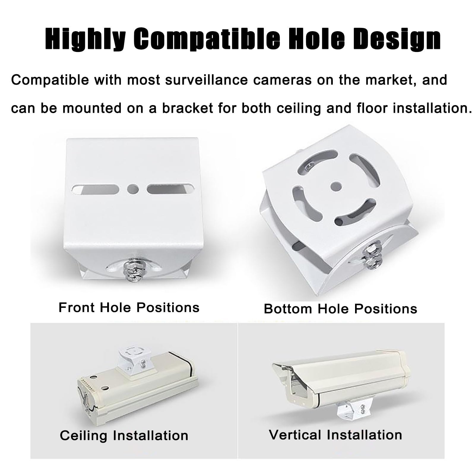 Staffa Telecamera Sicurezza Supporto per telecamera di sicurezza a parete, palo di sorveglianza in metallo antivento e antipioggia, supporto universale robusto per esterni(Single-gun corner mount)