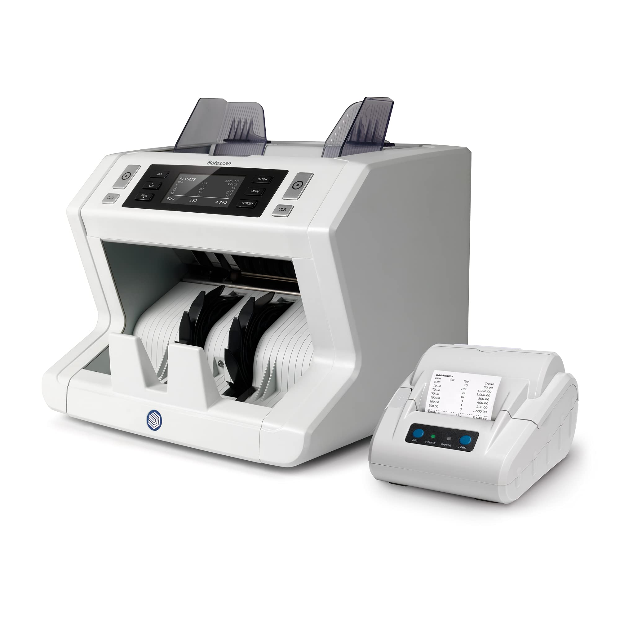 Safescan TP-230 Thermodrucker (grau) zum Ausdrucken der Zählergebnisse Geldzählmaschinen - Banknotenzählern - Münzzählern - Münzsortierern - Geldwaagen