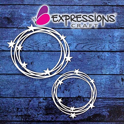 immix Expressions Craft Chipboard Scribbled Round with Stars Cutouts and Embellishments for Mixed Media/Scrapbooking/Cardmaking and Other DIY Crafts…