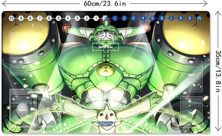 Miniatura 5 de Mlikemat Nuevo DTCG Duel Playmat Digimon Board Terriermon - Alfombrilla de juego de cartas coleccionables para escritorio + bolsa gratis