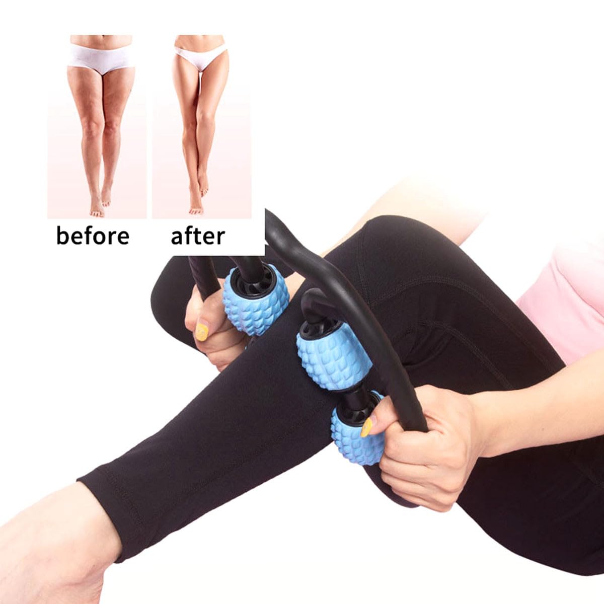 Healvian Rullo e Larghezza Regolabile Massaggio Muscolare Portatile in Pp Supporto Elastico per Alleviare Dolori Muscolari e Fitness Gambe