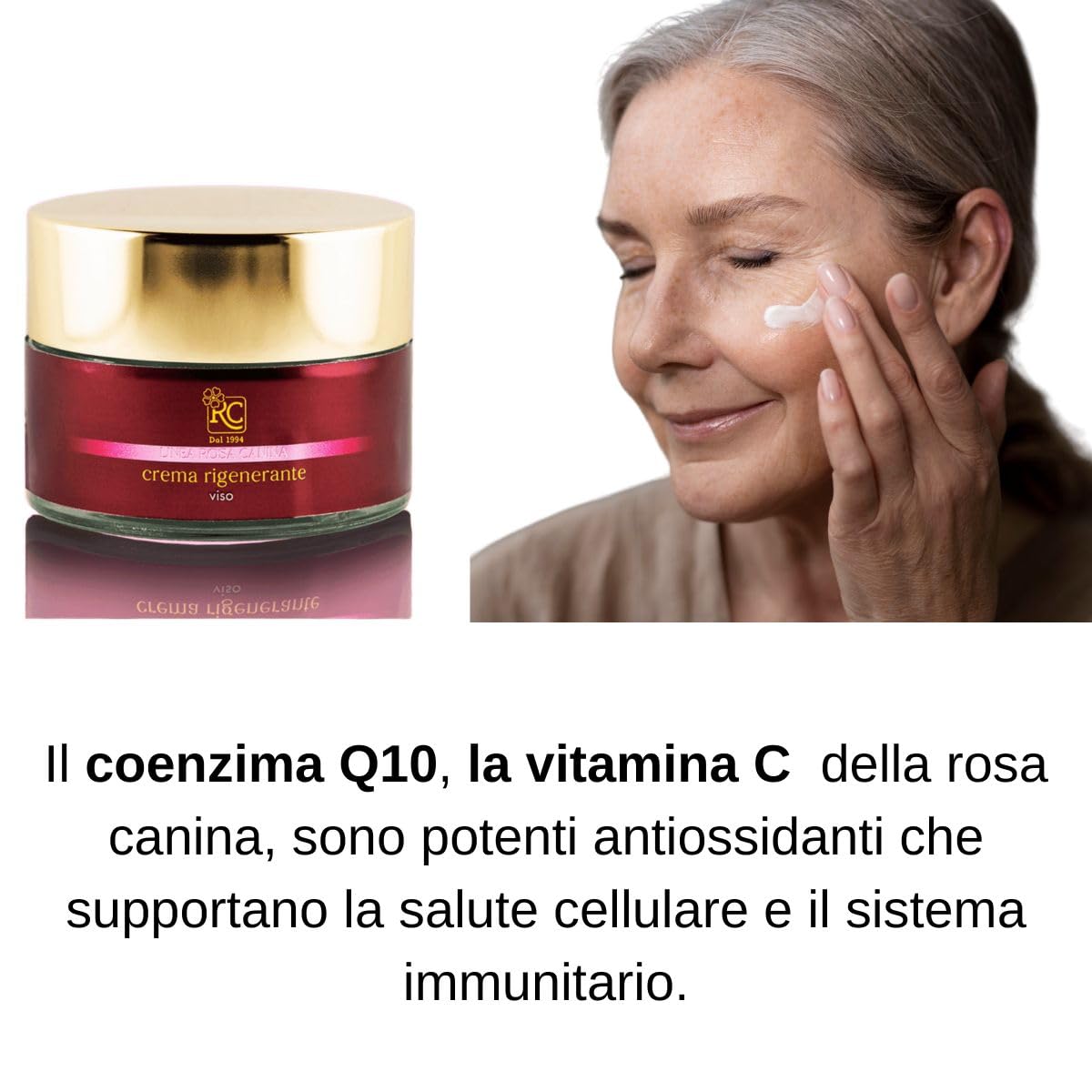 Crema Facial Regeneradora RC Antiarrugas para Pieles Maduras con Rosa Mosqueta, Retinol, Vitamina C, Ácido Hialurónico y Coenzima Q10-50 ml | Anti-Envejecimiento e Hidratante