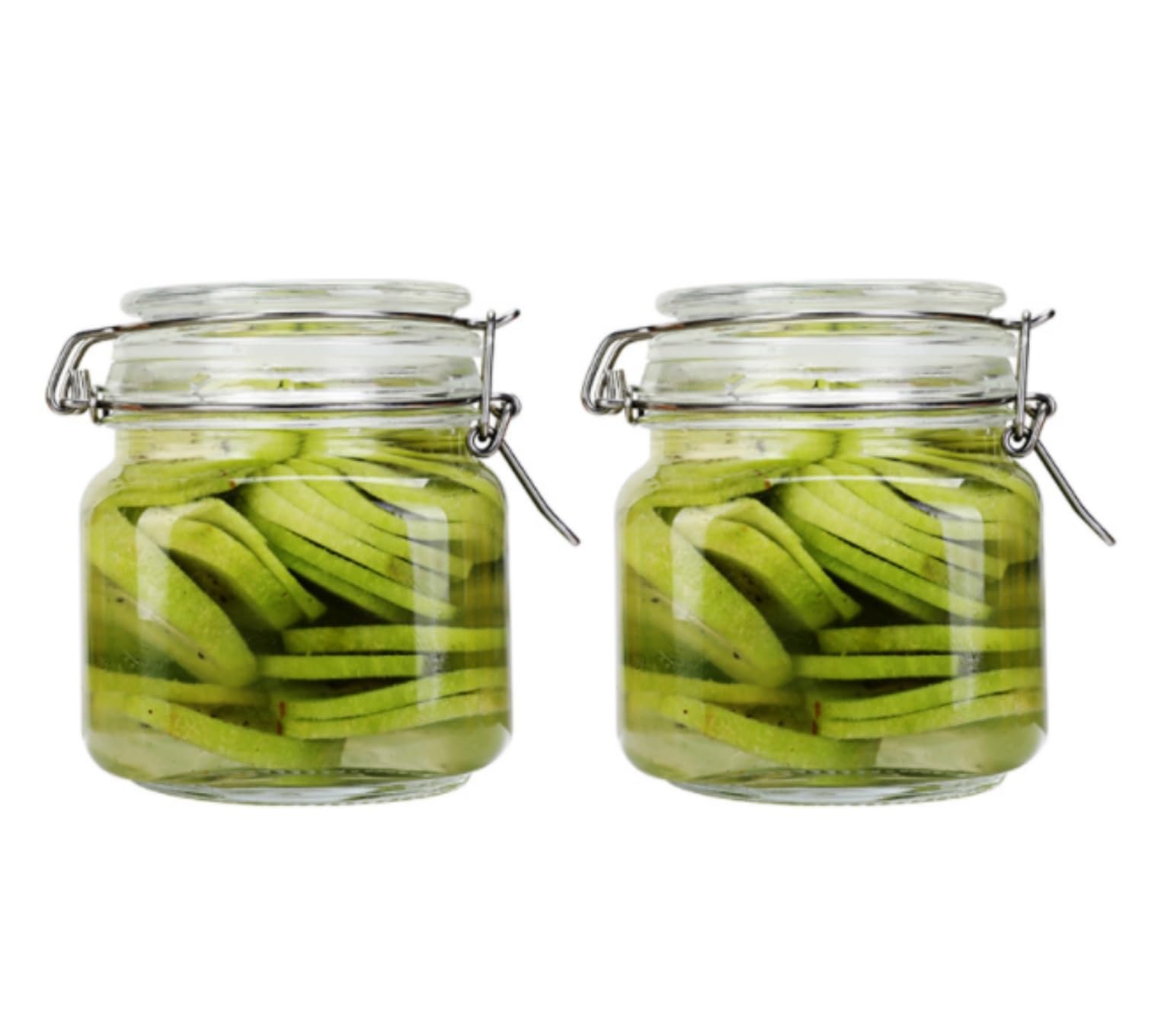 AMULONG Sweet Jars Apothecary 2 Pack Wide Mouth Glass Jars With Airtight Lids For Canning Preserving Jars for Crafting(750ml)
