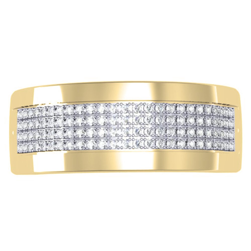 Dazzlingrock Collection Anillo de boda de oro macizo de 14 quilates con diamante blanco redondo de 0,40 quilates para hombre, 11, Oro amarillo Diamante blanco., Diamante blanco