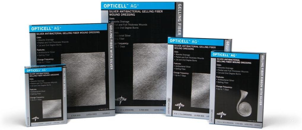 Medline MSC9822EPH Opticell AG+ Gelling Fiber with Silver, 2X2